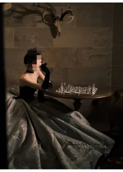 Hepburn Style Toasting Bride's Haute Couture Dress - Black Floor Length - View 1