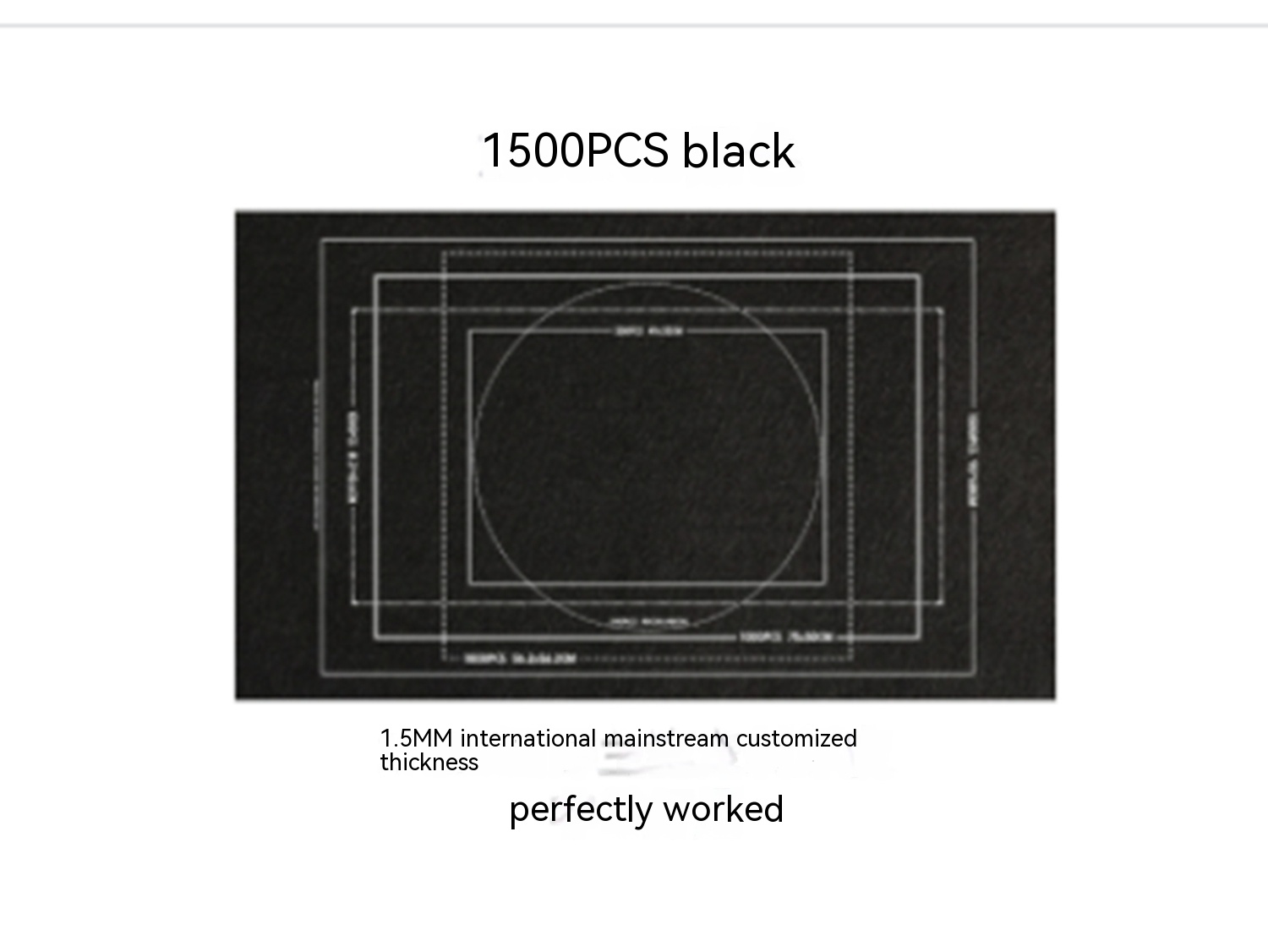 Tapis de puzzle en feutre 26 × 46 pouces – noir, 1500 pièces, ensemble complet