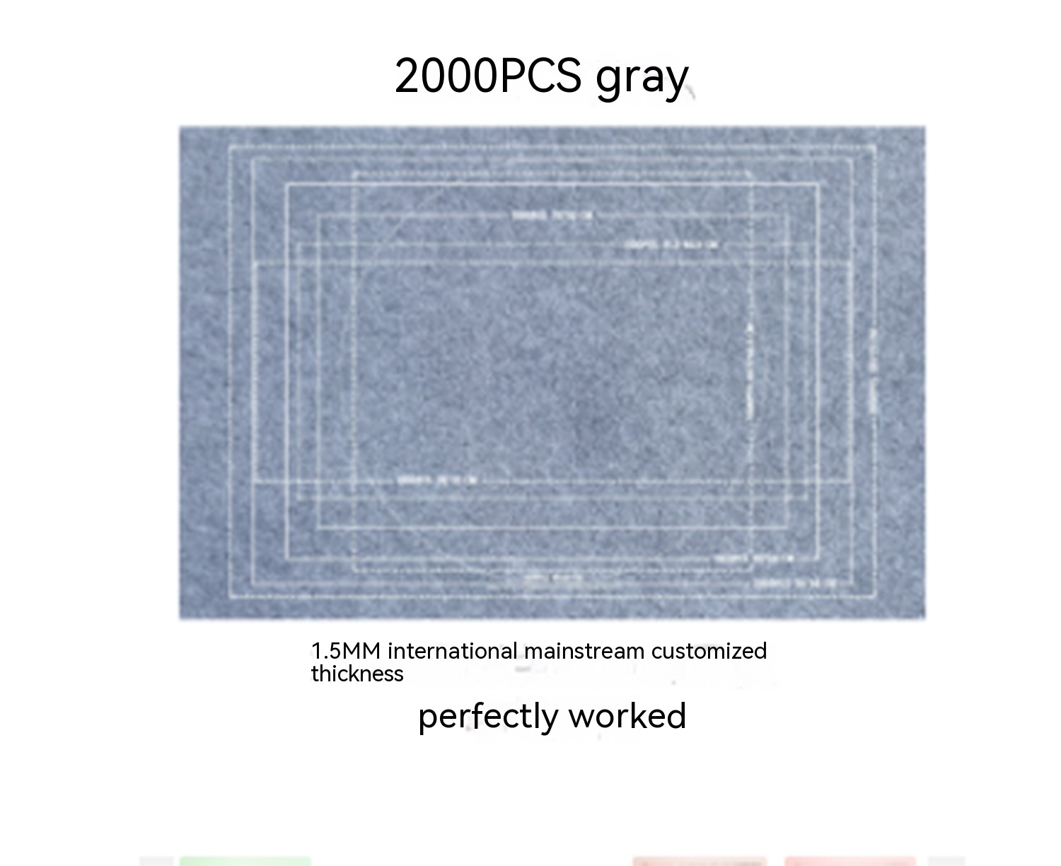 Tapis de puzzle en feutre 26 × 46 pouces – noir, 1500 pièces, ensemble complet