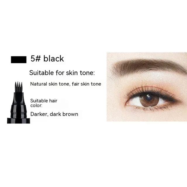 Four wild eyebrow pencil liquid eyebrow pencil Natural Black - Shop at LoveMi