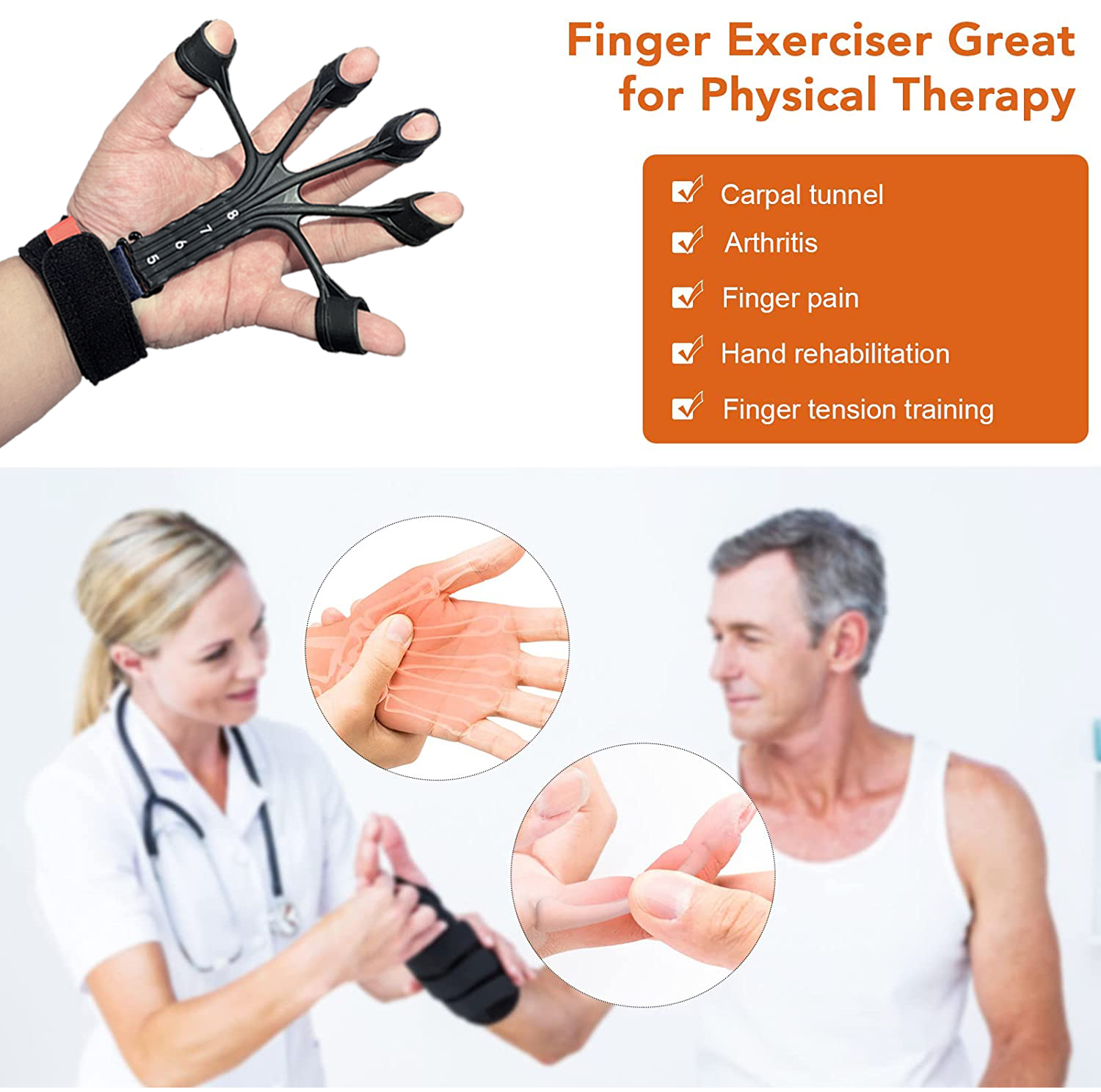 Silicone Finger Flexion And Extension Trainer Rehabilitation Abdominal Tensor - Image 6