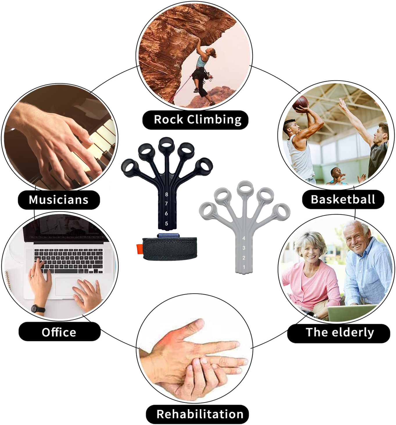 Silicone Finger Flexion And Extension Trainer Rehabilitation Abdominal Tensor - Image 9