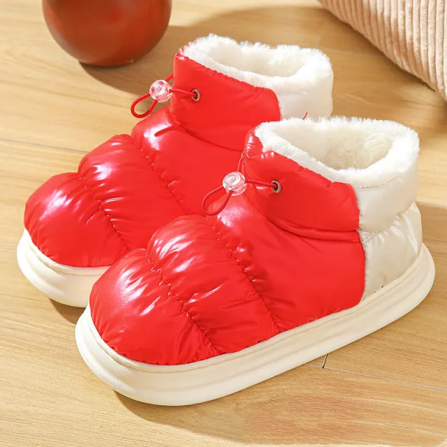 Snow Boots For Women Wearing Waterproof And Windproof Down Fabric In Winter Red - Shop at LoveMi