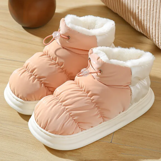 Snow Boots For Women Wearing Waterproof And Windproof Down Fabric In Winter Pink - Shop at LoveMi
