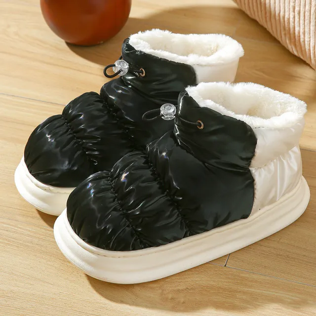 Snow Boots For Women Wearing Waterproof And Windproof Down Fabric In Winter Black - Shop at LoveMi