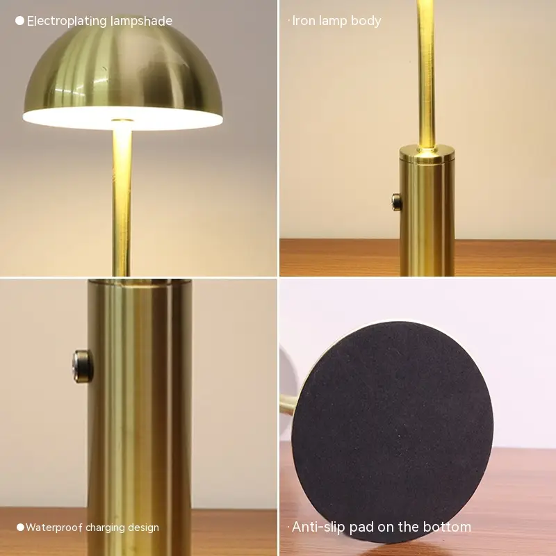 Cross-Border Led Rechargeable Bar Table Lamp Creative Mushroom-shaped Haircut Decorative Lamp Ambience Light Outdoor Restaurant And Cafe Desk Lamp