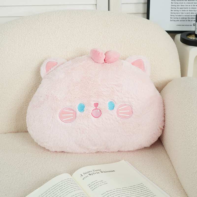 Bow Cat Pillow Round