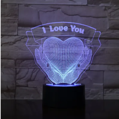 Valentines Day Gift Hands Holding Love 3D Night Light – image 8