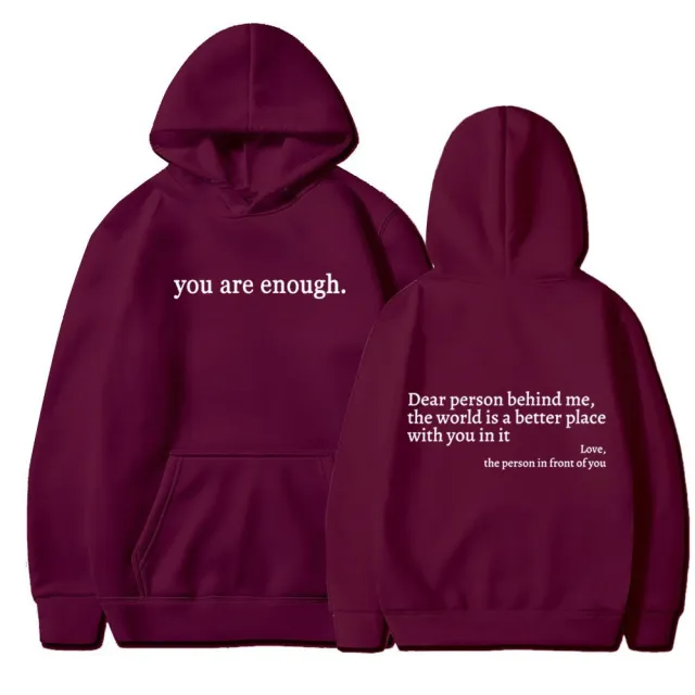Women's Brushed Hoody Plain Letters Red - Shop at LoveMi
