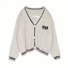 Knitwear Embroidered Cardigan Temperament Youthful-looking Loose Casual Sweater - Red - View 1