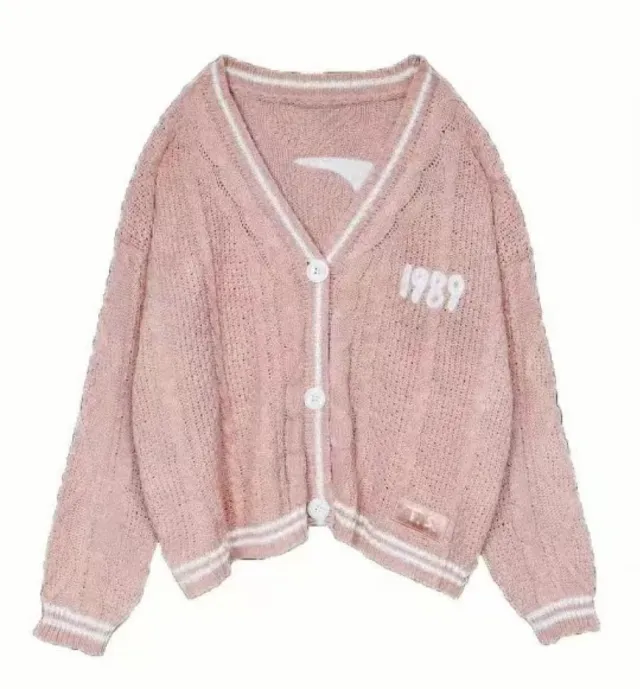 Knitwear Embroidered Cardigan Temperament Youthful looking Loose Casual Sweater Pink - Shop at LoveMi