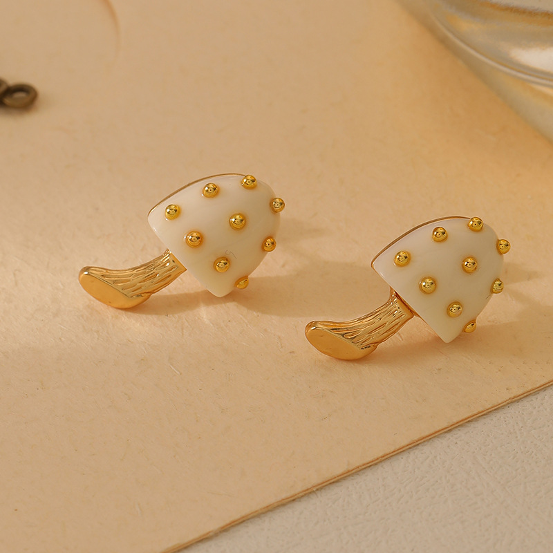 Retro Mushroom Stud Earrings Niche Design