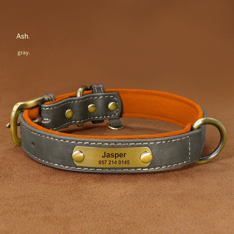 Dog Collar Engraved With Lettering To Prevent Loss Of Neck Collar Grey - Shop at LoveMi