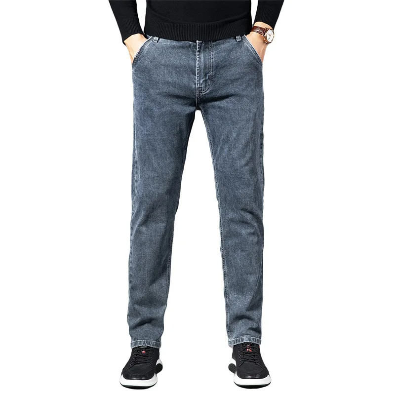 Men's Loose Straight Smoky Gray Jeans