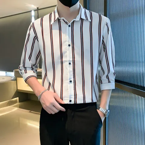 Light Cooked Style Shirt for Men with Black