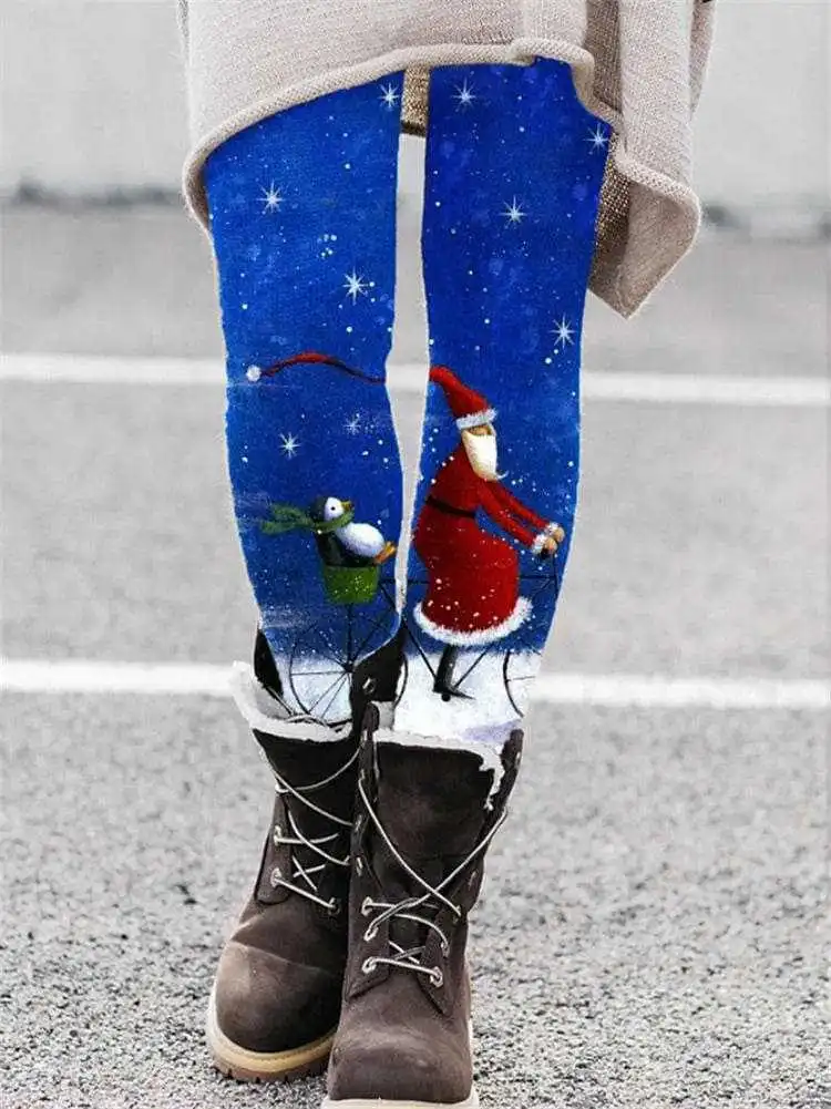 Christmas Leggings European And American Elastic Women - 15 Style-4Xl
