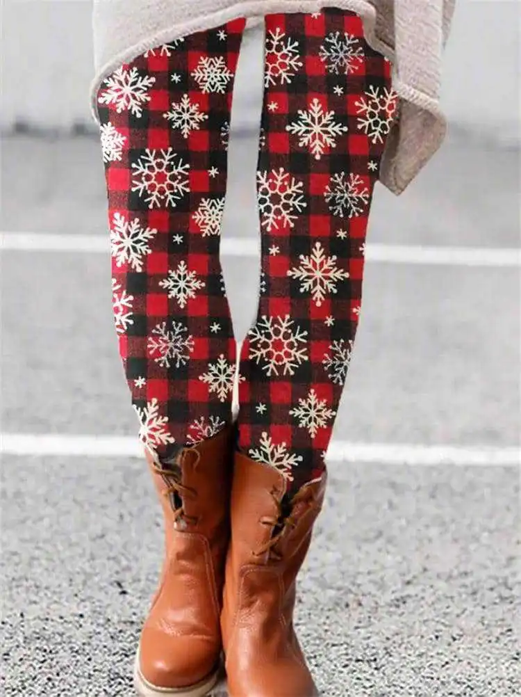 Christmas Leggings European And American Elastic Women - 18 Style-L