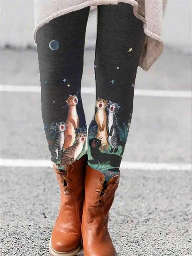 Christmas Leggings European And American Elastic Women - 13 Style-Xl