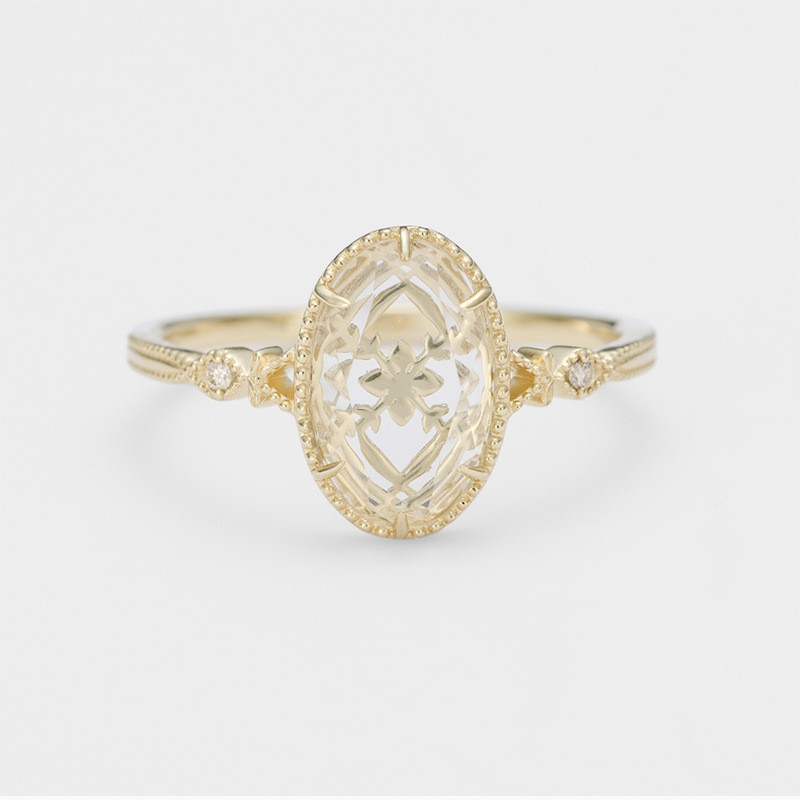 Natural White Crystal Ring