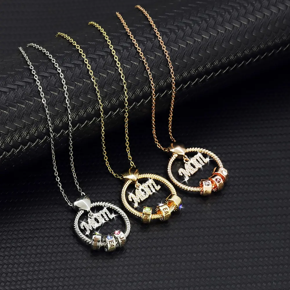 Engraved Diamond 12 Birthday Stone Necklace for Women