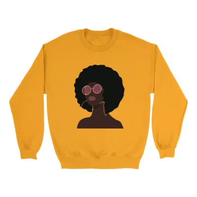 European And American Digital Printed Round Neck Sweatshirt Yellow - Shop at LoveMi