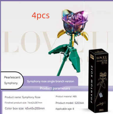 Magic Color Black Rose4pcs