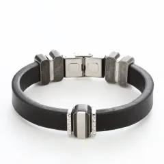 Diamond Bead Bracelet Punk Jewellery - Retro Black - View 1