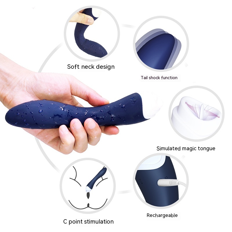 Tongue Licking Silent Waterproof Multi Frequency Vibration Rod 6