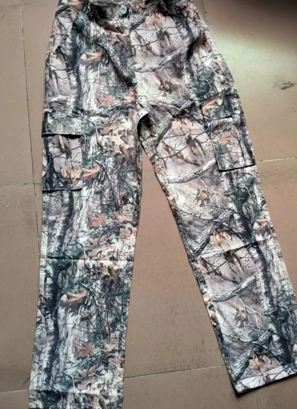 New Fashion Leaf Print Tooling Straight Loose Trousers Variegated A20694P M - Shop at LoveMi