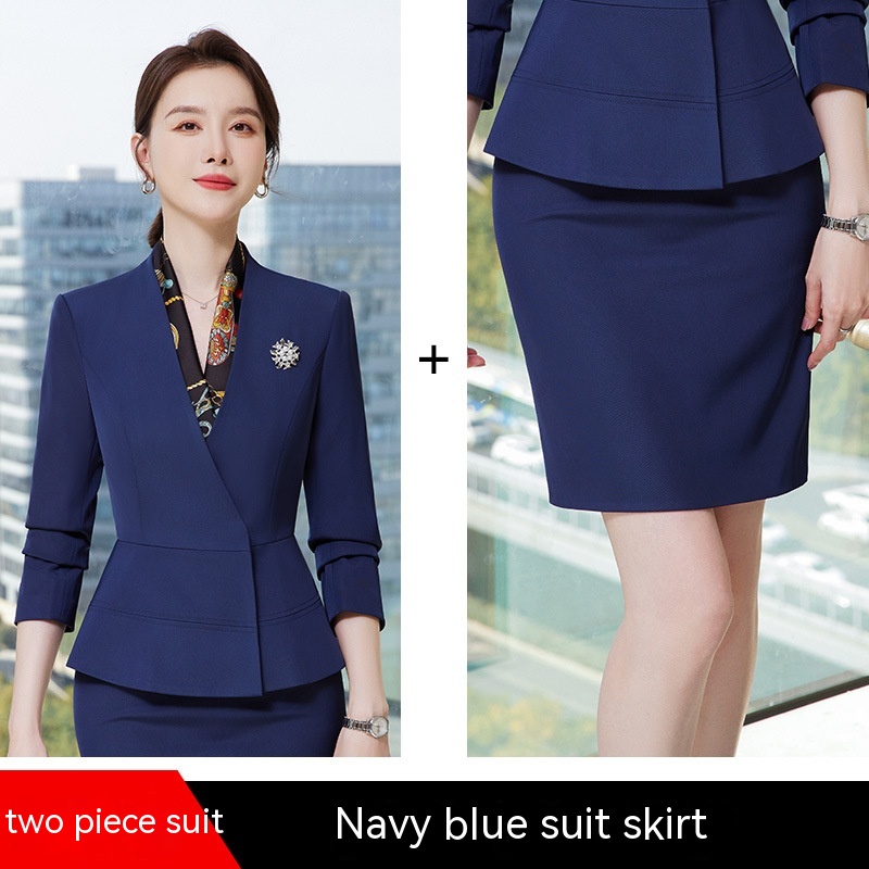 Purplish Blue Suit Skirt
