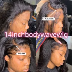 360 Full Lace Frontal Body Wave Human Hair Wigs - 14Inchbodywavewig - View 1