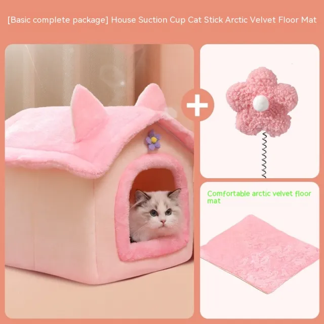 Cute Princess Cat Nest Thickened Puppet Winter Cat Pet Princess Bed Basic Full Package - Shop at LoveMi