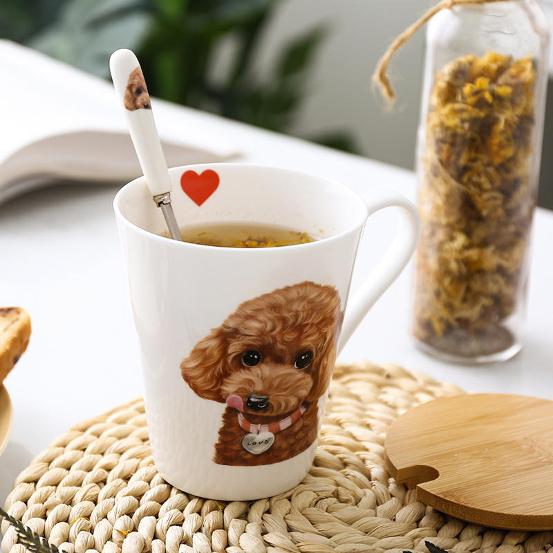 Dog Cute Pet Ceramic Water Cup