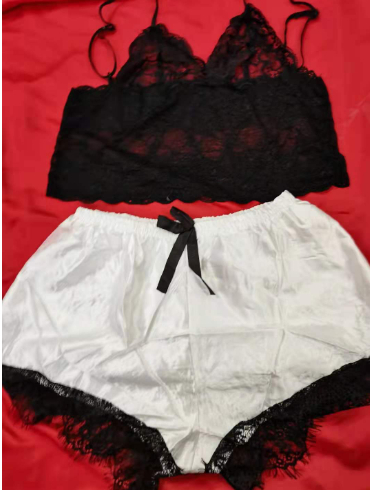 Midnight Charm Sexy Lingerie Lace Home Set White - Shop at LoveMi