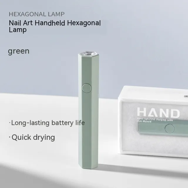 Small Portable Electric Storage Design Mini Nail Tip Heating Handheld Lamp Green - Shop at LoveMi