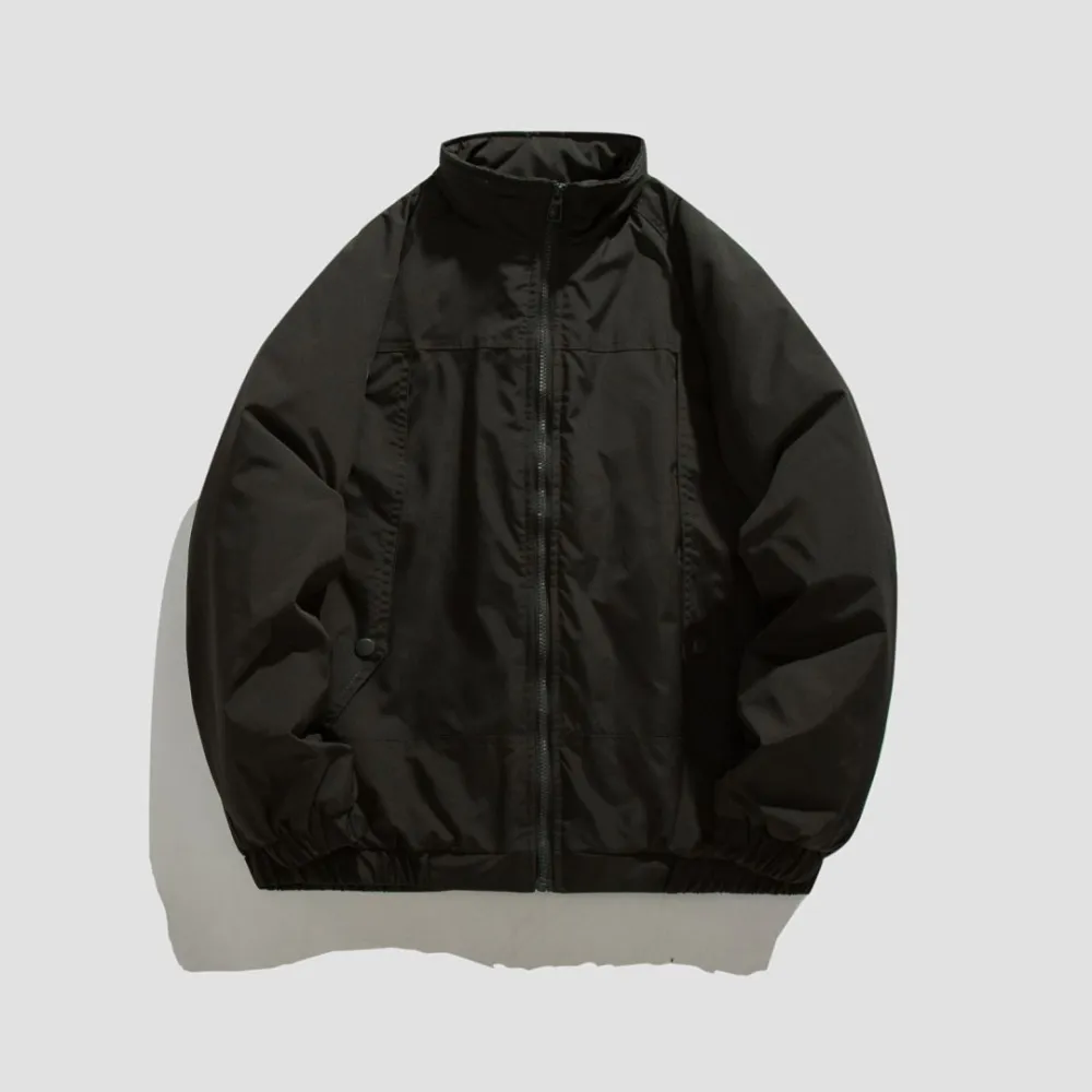 Vintage Personalized Cut Solid Color Cotton Jacket