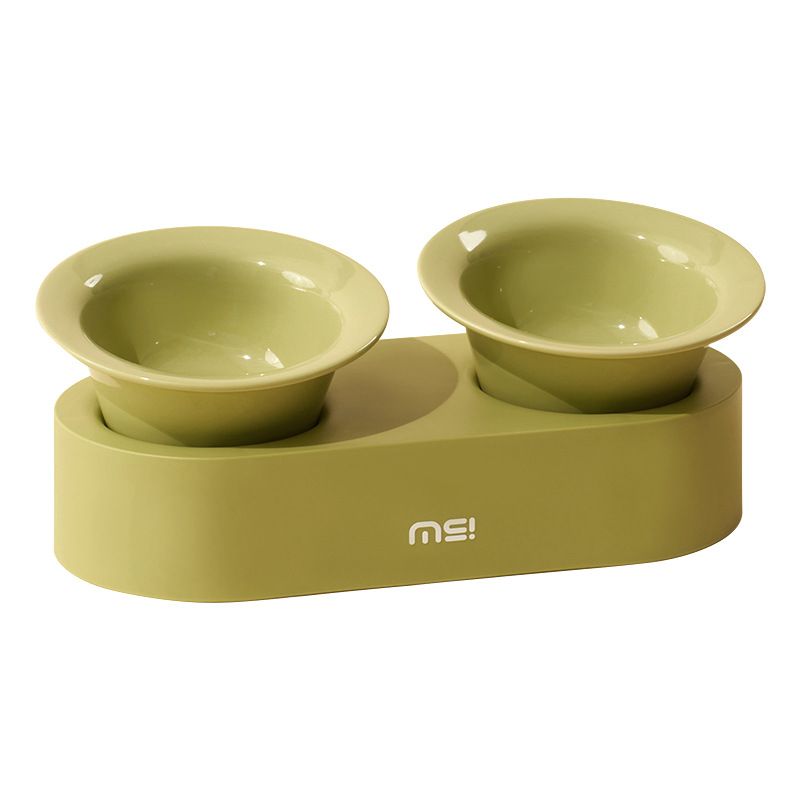 Horn Cat Bowl Green