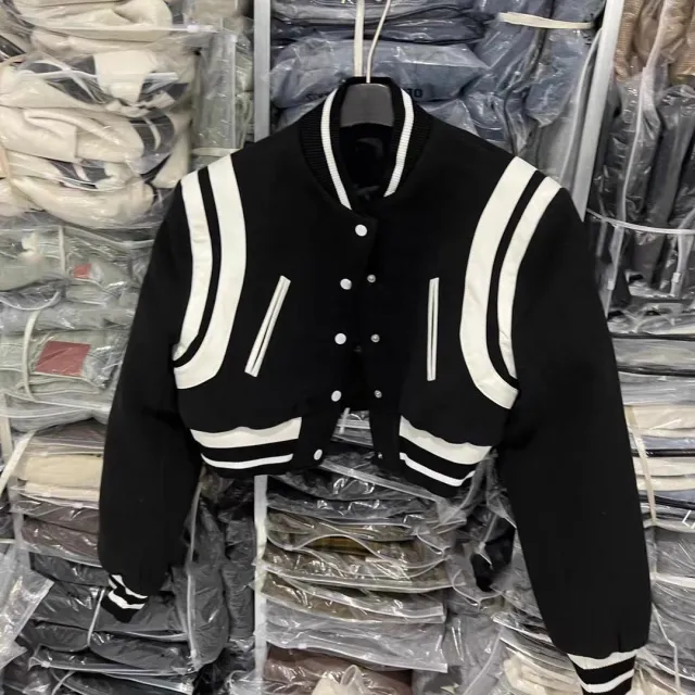 Cotton Baseball Jacket Short Women's Black - Shop at LoveMi