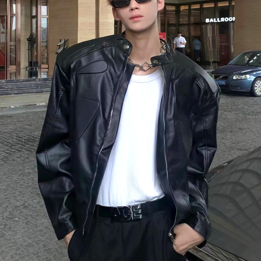 Jacket with padded shoulder store