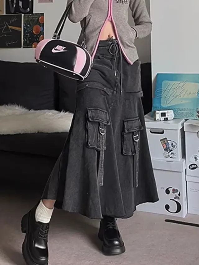Denim Pleated Skirt For Women's Autumn And Winter Design Denim Skirt - Shop at LoveMi