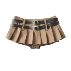 European And American Style Short Skirt - Khaki - View 1