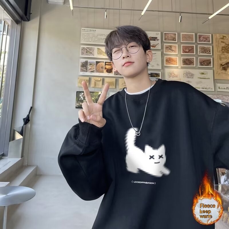 Men's Retro Loose Casual Round Neck Sweater