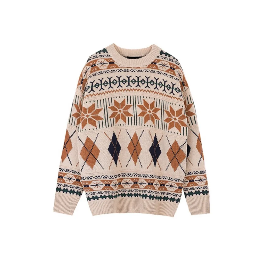 Nordic Style Knitted Clothing For Couples - Apricot