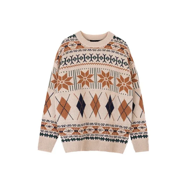 Nordic Style Knitted Clothing For Couples Apricot - Shop at LoveMi