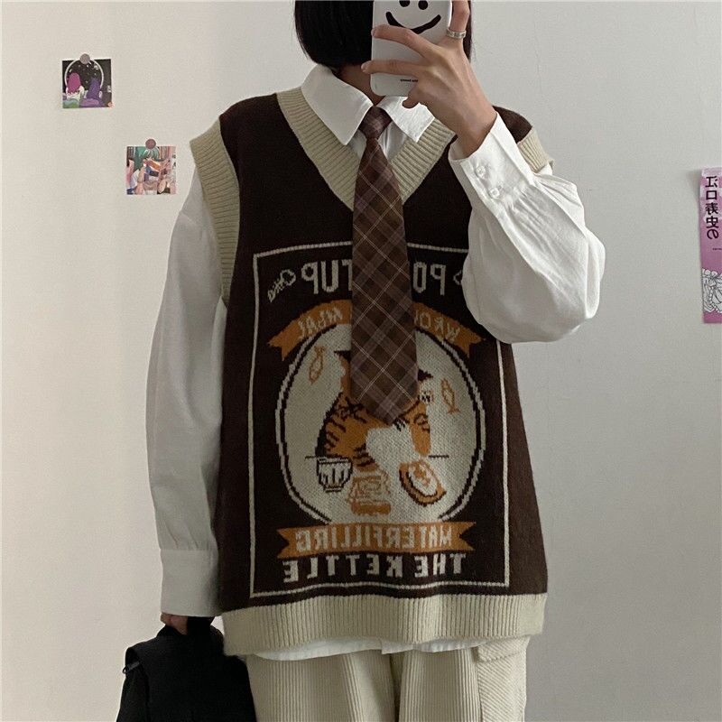 Brown vest shirt