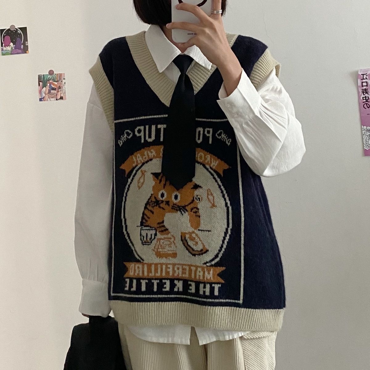 Navy blue vest shirt