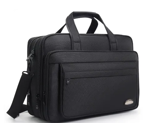 Large Capacity Briefcase Men's Business Canvas Portable - Tan