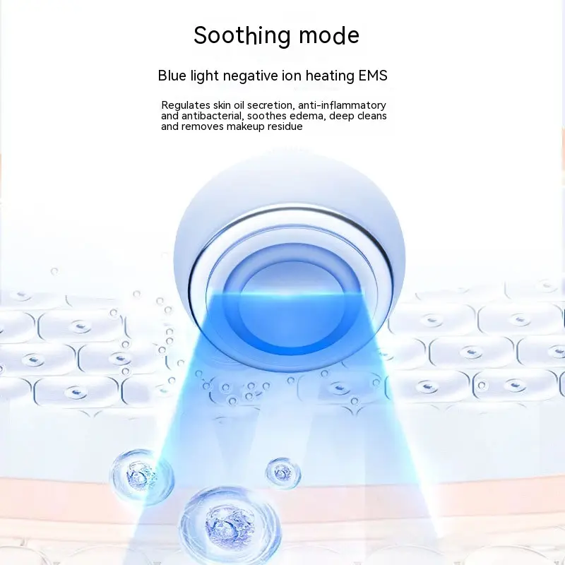Smart Facial Cleansing Instrument LED Red And Blue Spectrum Beauty Apparatus