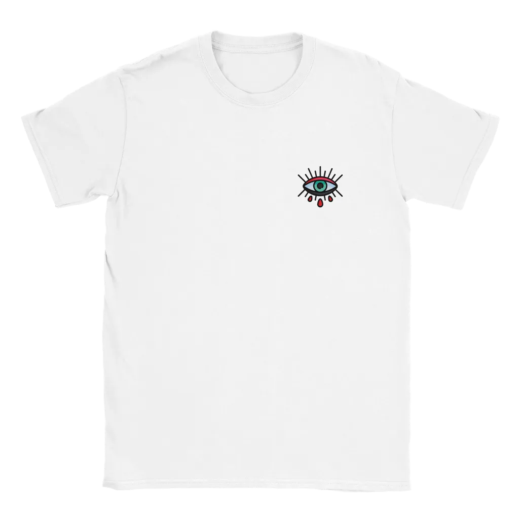 Men's 3D Eyes Digital Printing Casual Round Neck Short Sleeves - White