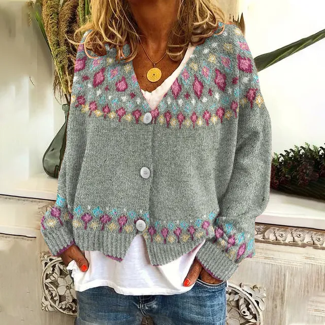 Abstract Printed Casual Cape Jacket Cardigan Sweater 3 Style - Shop at LoveMi